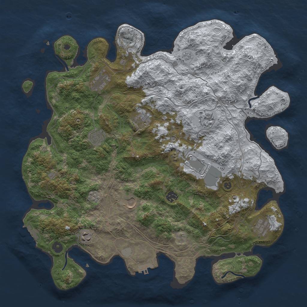 Rust Map: Procedural Map, Size: 4250, Seed: 44386334, 19 Monuments