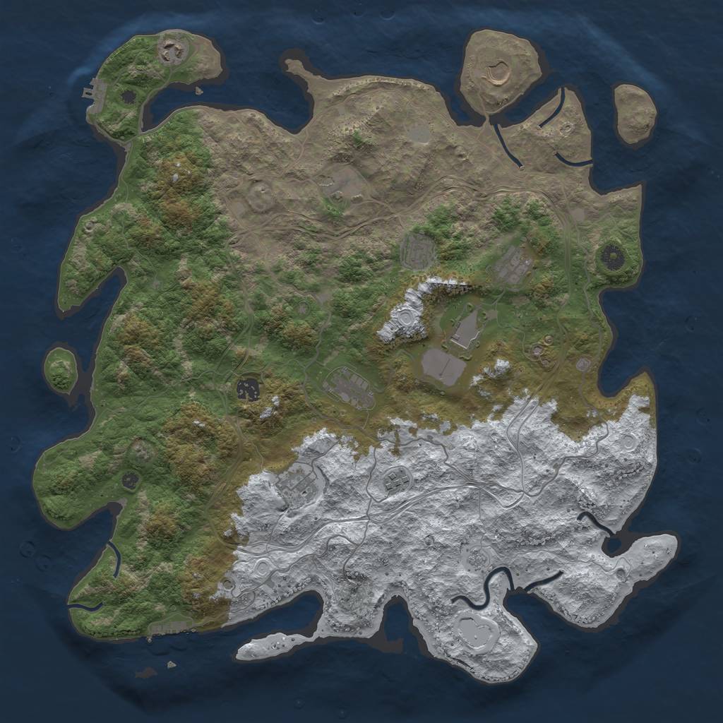 Rust Map: Procedural Map, Size: 4500, Seed: 16238790, 19 Monuments