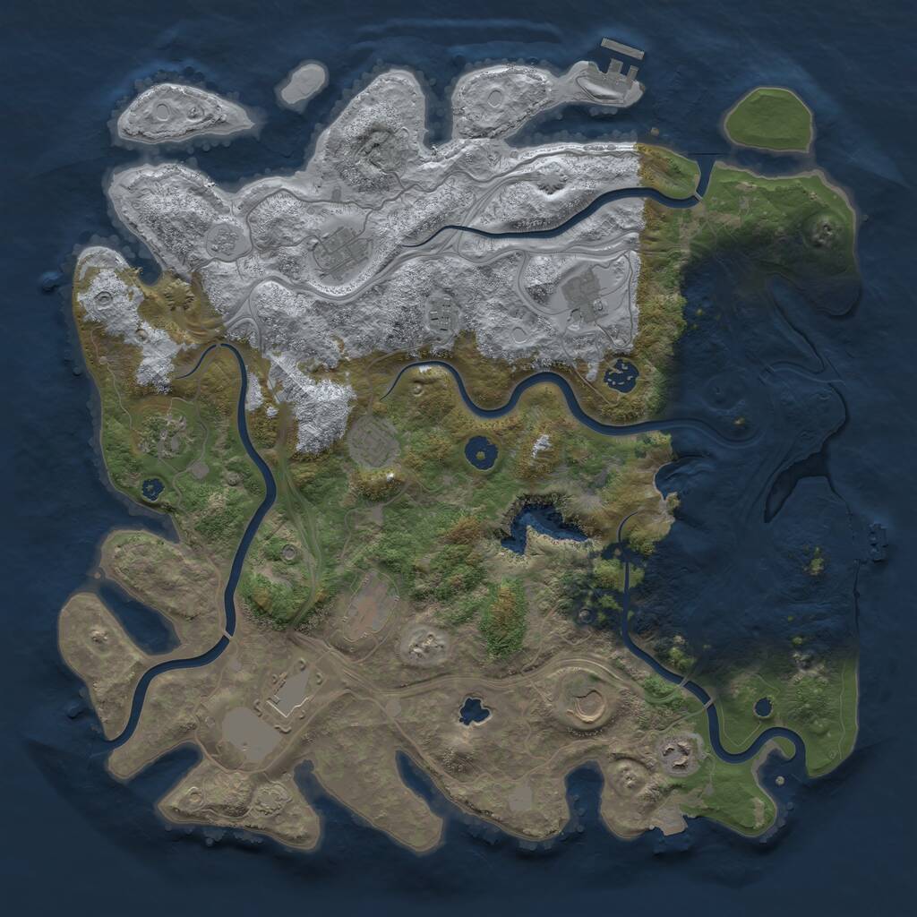 Rust Map: Procedural Map, Size: 4250, Seed: 236320, 16 Monuments