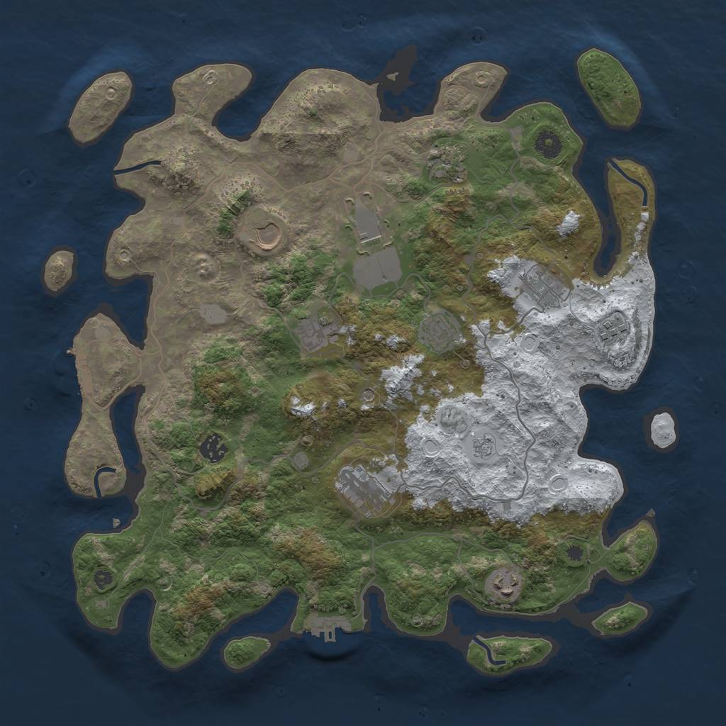 Rust Map: Procedural Map, Size: 4000, Seed: 1629415032, 19 Monuments