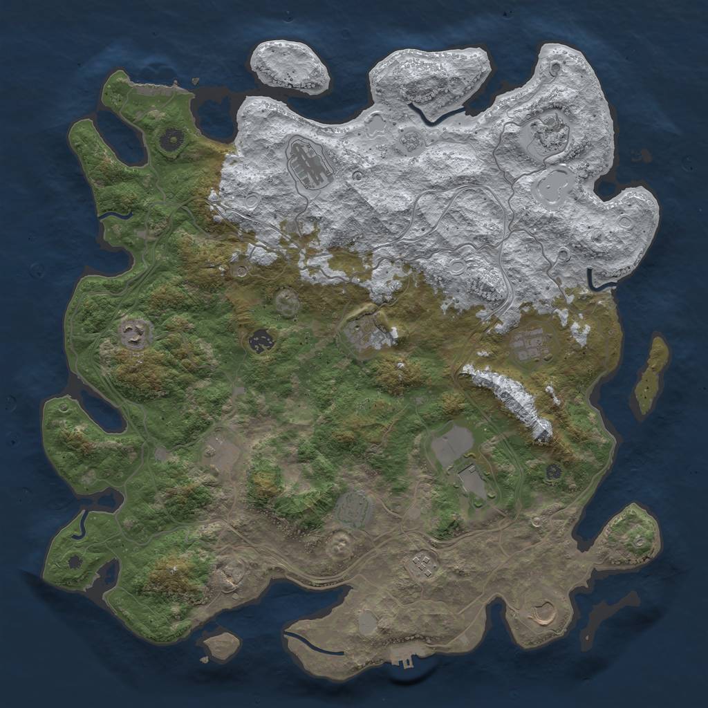 Rust Map: Procedural Map, Size: 4500, Seed: 2502047, 20 Monuments