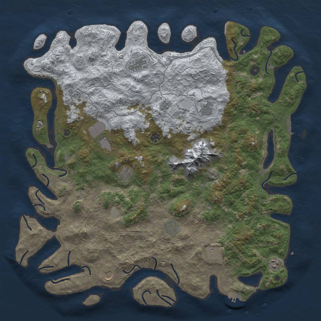 Rust Map: Procedural Map, Size: 5000, Seed: 150, 19 Monuments