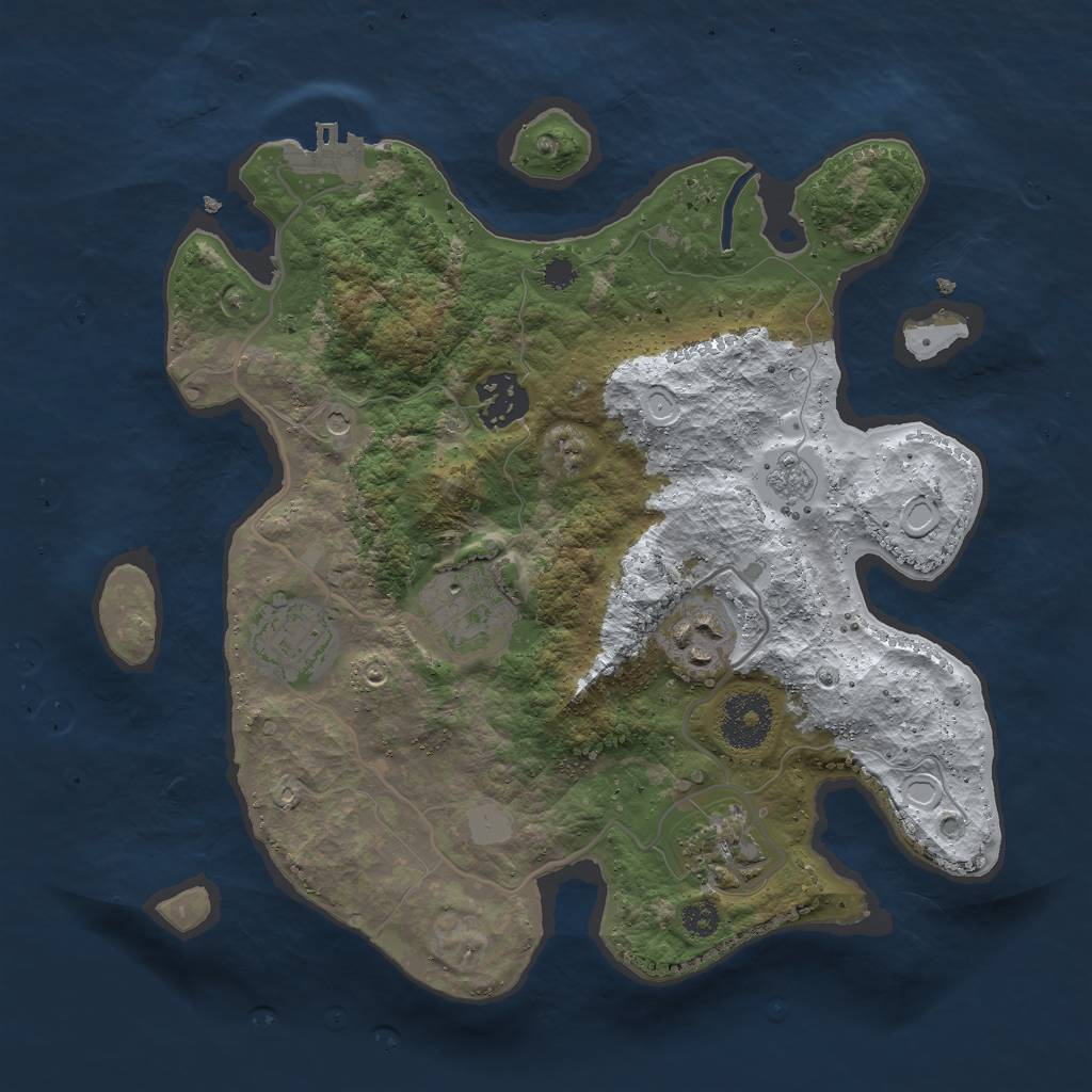 Rust Map: Procedural Map, Size: 3000, Seed: 537636732, 13 Monuments