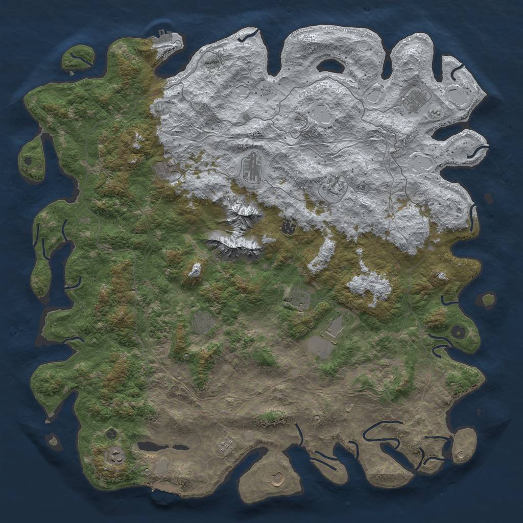 Rust Map: Procedural Map, Size: 5500, Seed: 912873, 20 Monuments