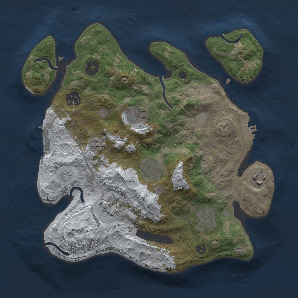 Rust Map: Procedural Map, Size: 3000, Seed: 571939130, 16 Monuments