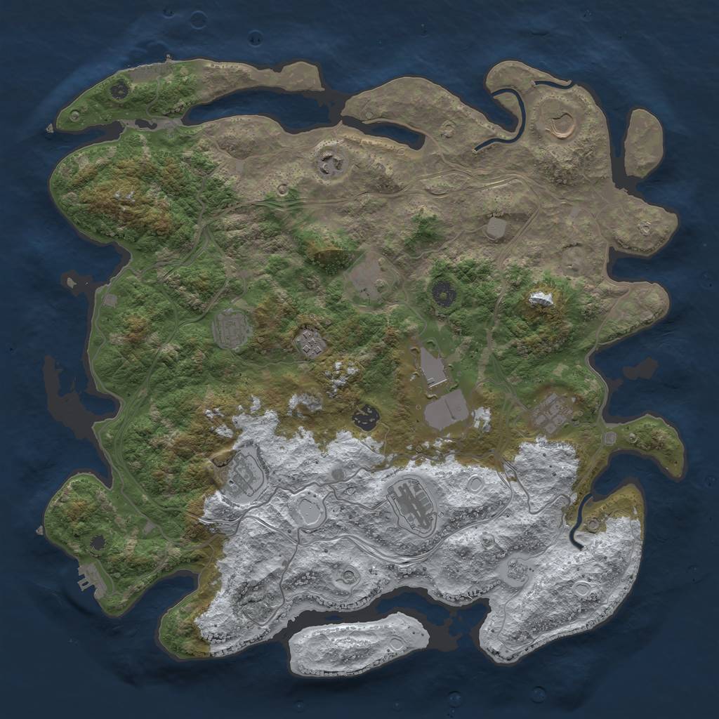 Rust Map: Procedural Map, Size: 4250, Seed: 1489761254, 19 Monuments