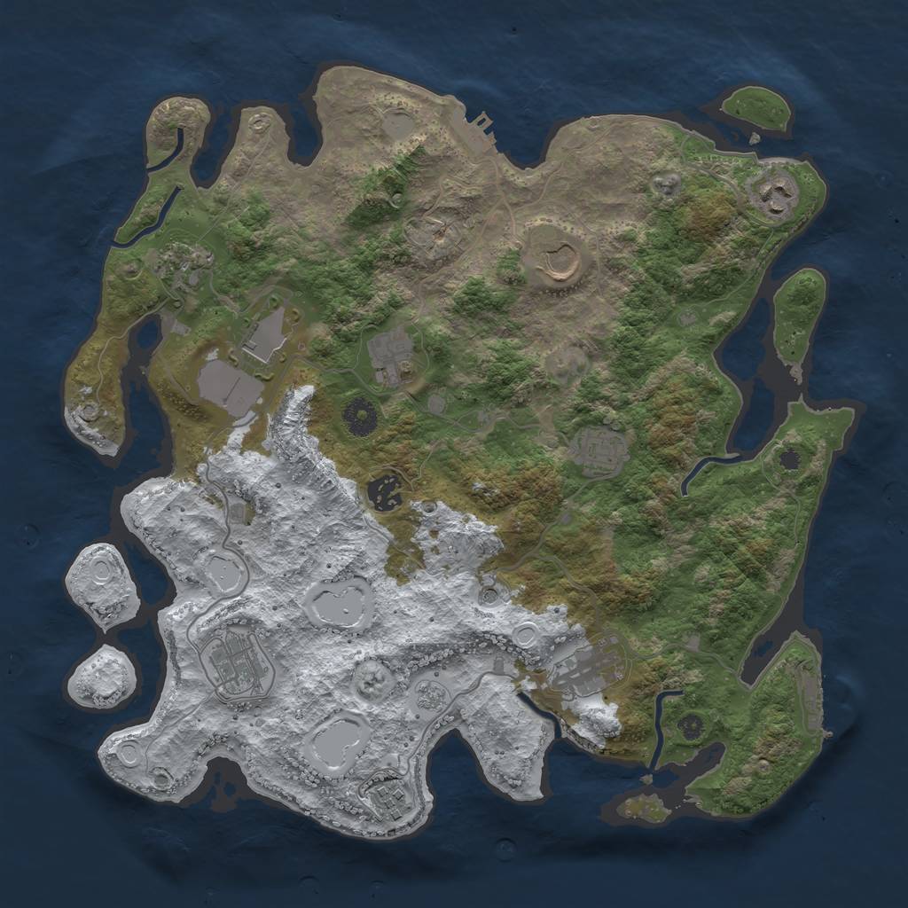 Rust Map: Procedural Map, Size: 3772, Seed: 636642212, 19 Monuments