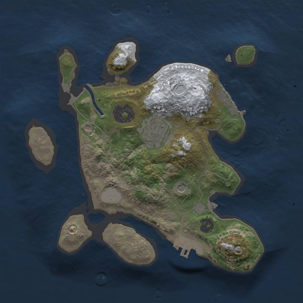 Rust Map: Procedural Map, Size: 2200, Seed: 2100130467, 9 Monuments