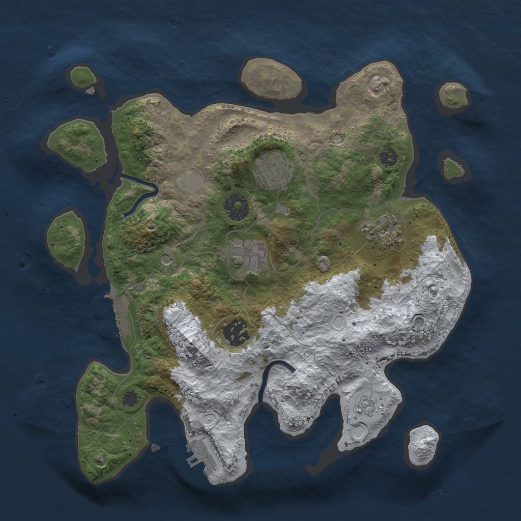 Rust Map: Procedural Map, Size: 3000, Seed: 227459168, 13 Monuments