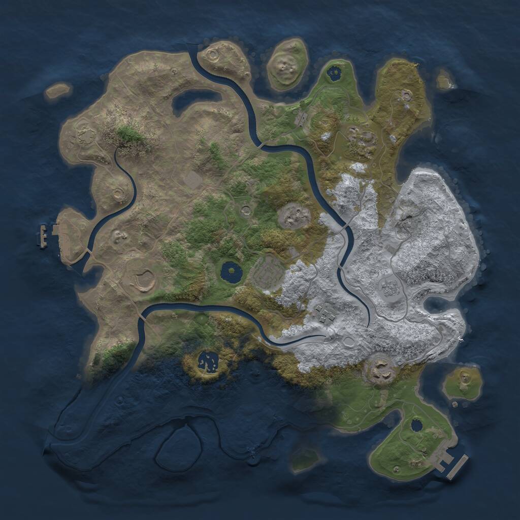 Rust Map: Procedural Map, Size: 3600, Seed: 141522465, 12 Monuments