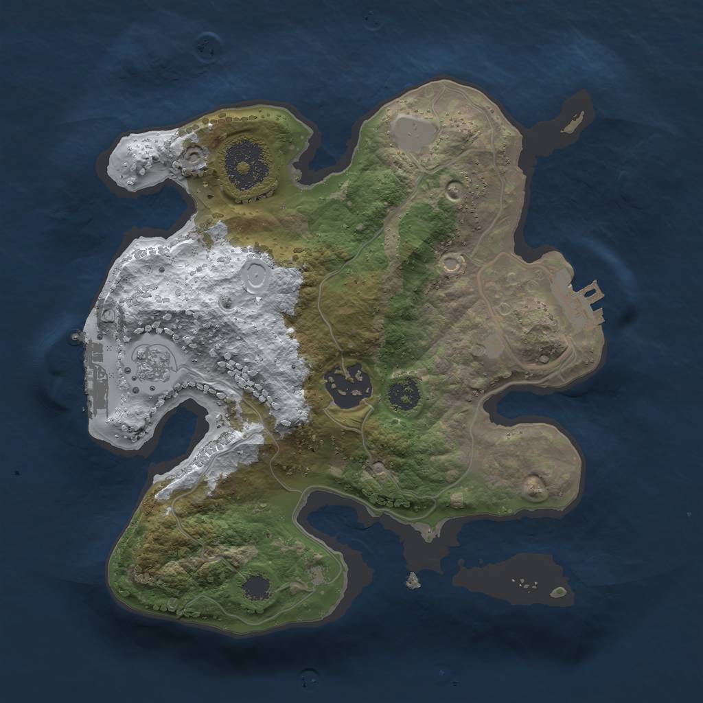 Rust Map: Procedural Map, Size: 2300, Seed: 1117054717, 9 Monuments