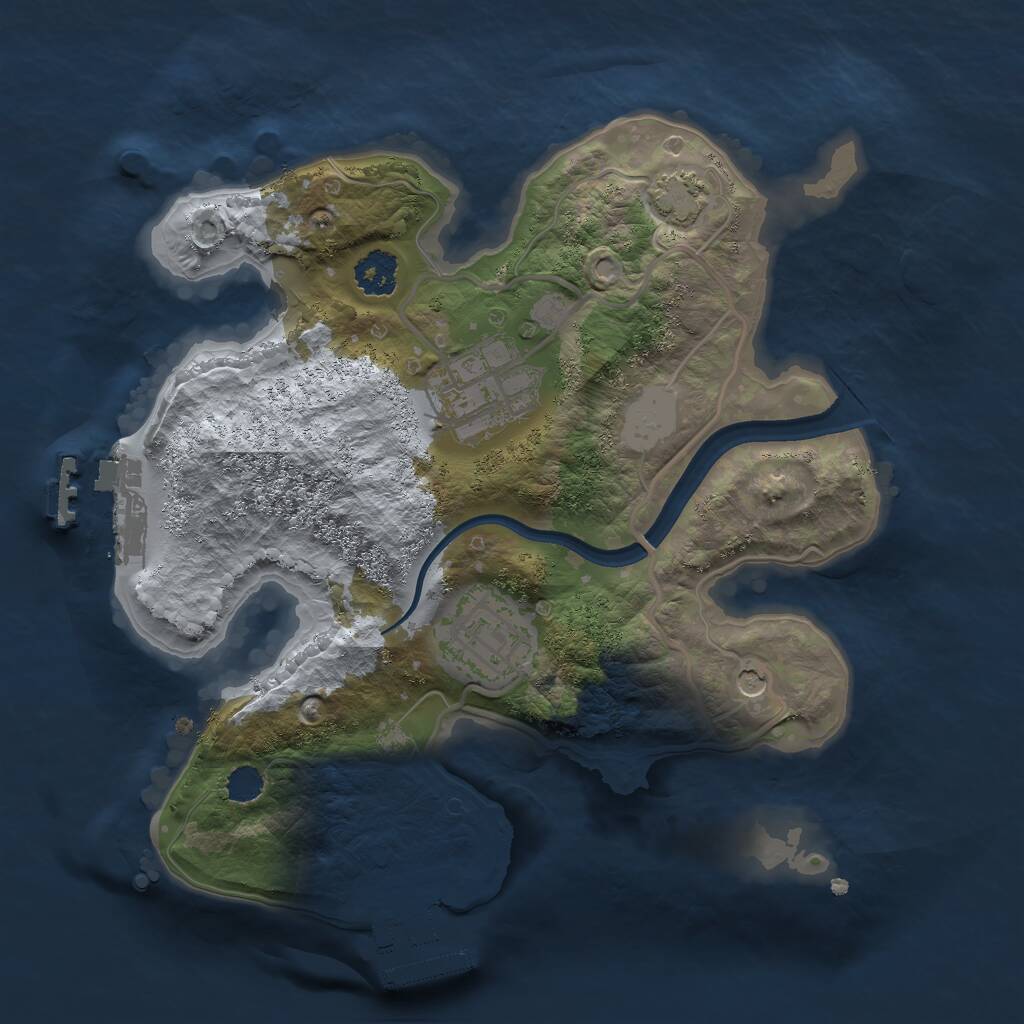 Rust Map: Procedural Map, Size: 2300, Seed: 1117054717, 7 Monuments