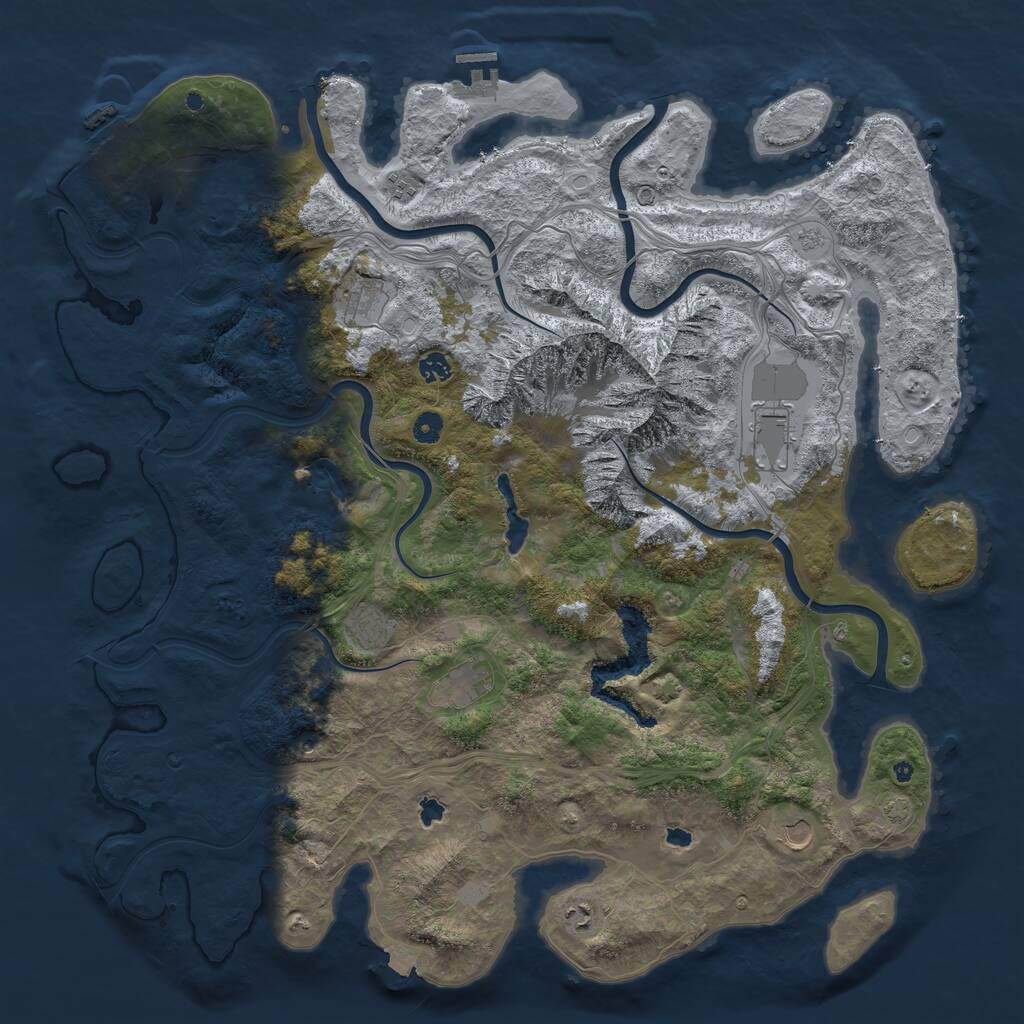 Rust Map: Procedural Map, Size: 5000, Seed: 794234506, 14 Monuments