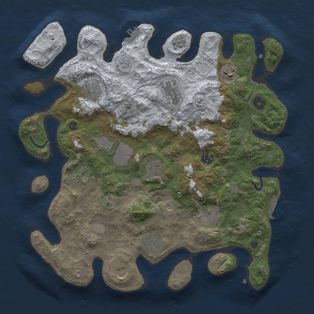 Rust Map: Procedural Map, Size: 3700, Seed: 1368017183, 20 Monuments