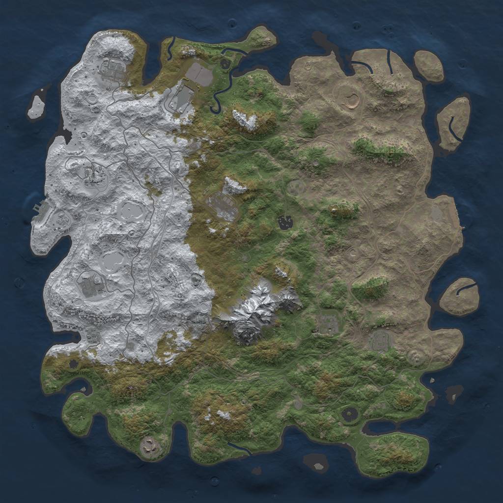 Rust Map: Procedural Map, Size: 5000, Seed: 1056915395, 20 Monuments