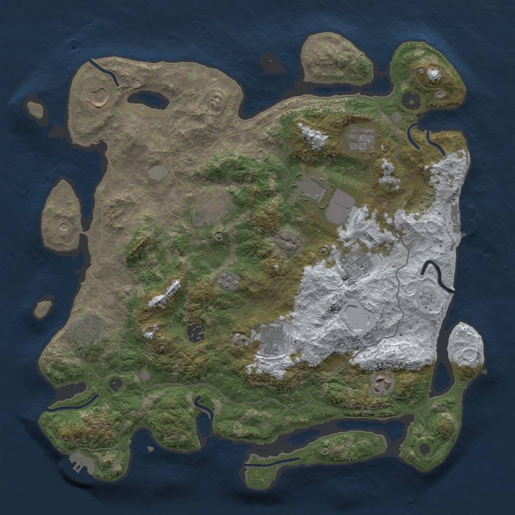 Rust Map: Procedural Map, Size: 4100, Seed: 64, 19 Monuments