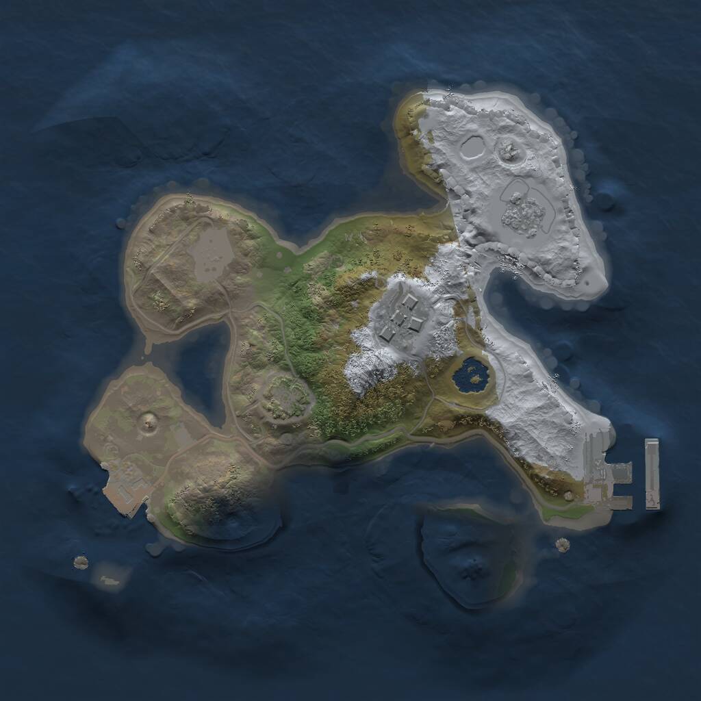 Rust Map: Procedural Map, Size: 2000, Seed: 13461523, 5 Monuments