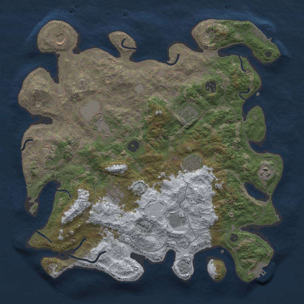 Rust Map: Procedural Map, Size: 4000, Seed: 7354552, 19 Monuments