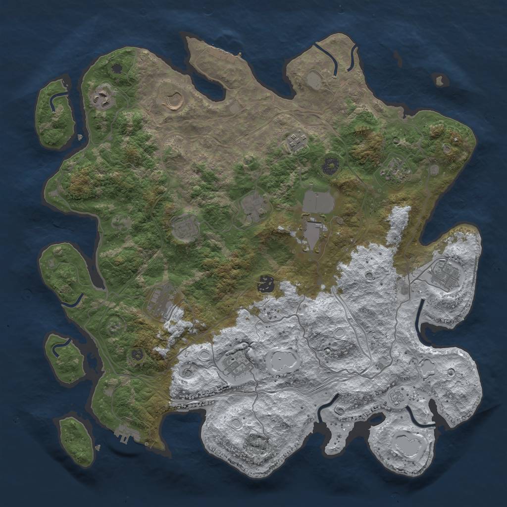 Rust Map: Procedural Map, Size: 4250, Seed: 372534445, 20 Monuments
