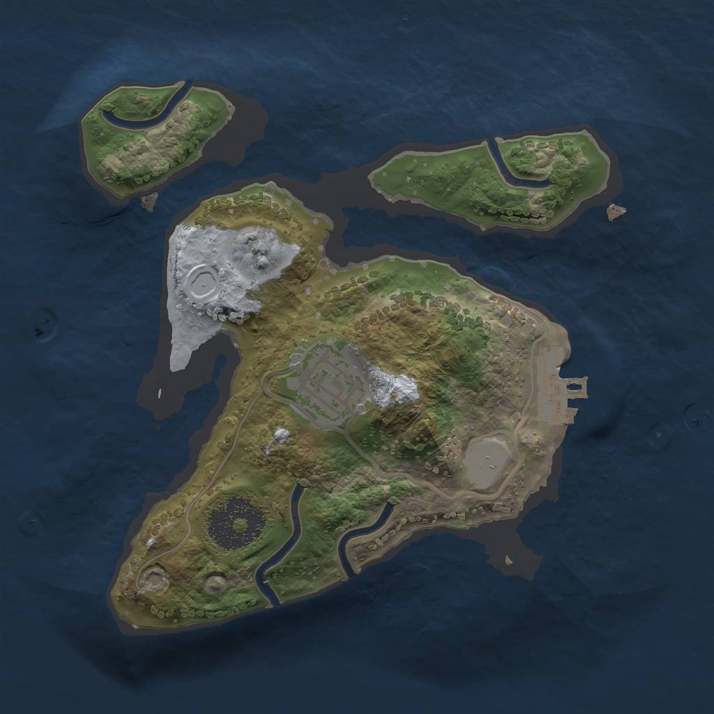 Rust Map: Procedural Map, Size: 2000, Seed: 3423423, 5 Monuments