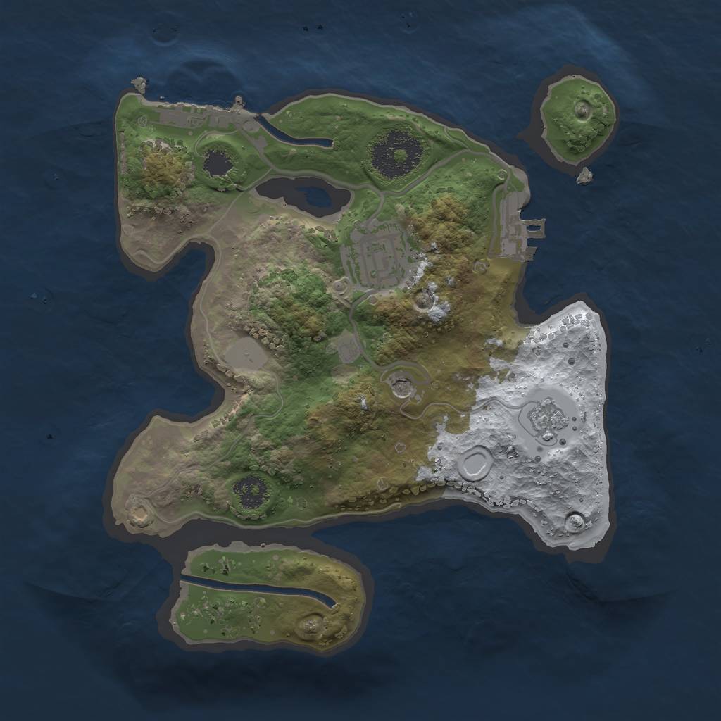 Rust Map: Procedural Map, Size: 2250, Seed: 35481531, 10 Monuments