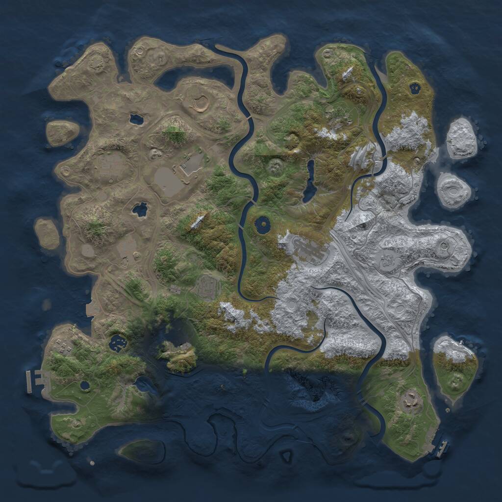 Rust Map: Procedural Map, Size: 4500, Seed: 1356938193, 17 Monuments