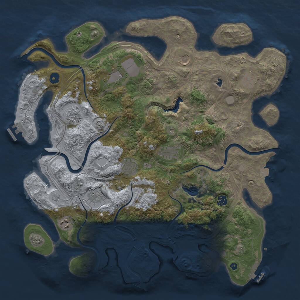 Rust Map: Procedural Map, Size: 4250, Seed: 6433379, 16 Monuments