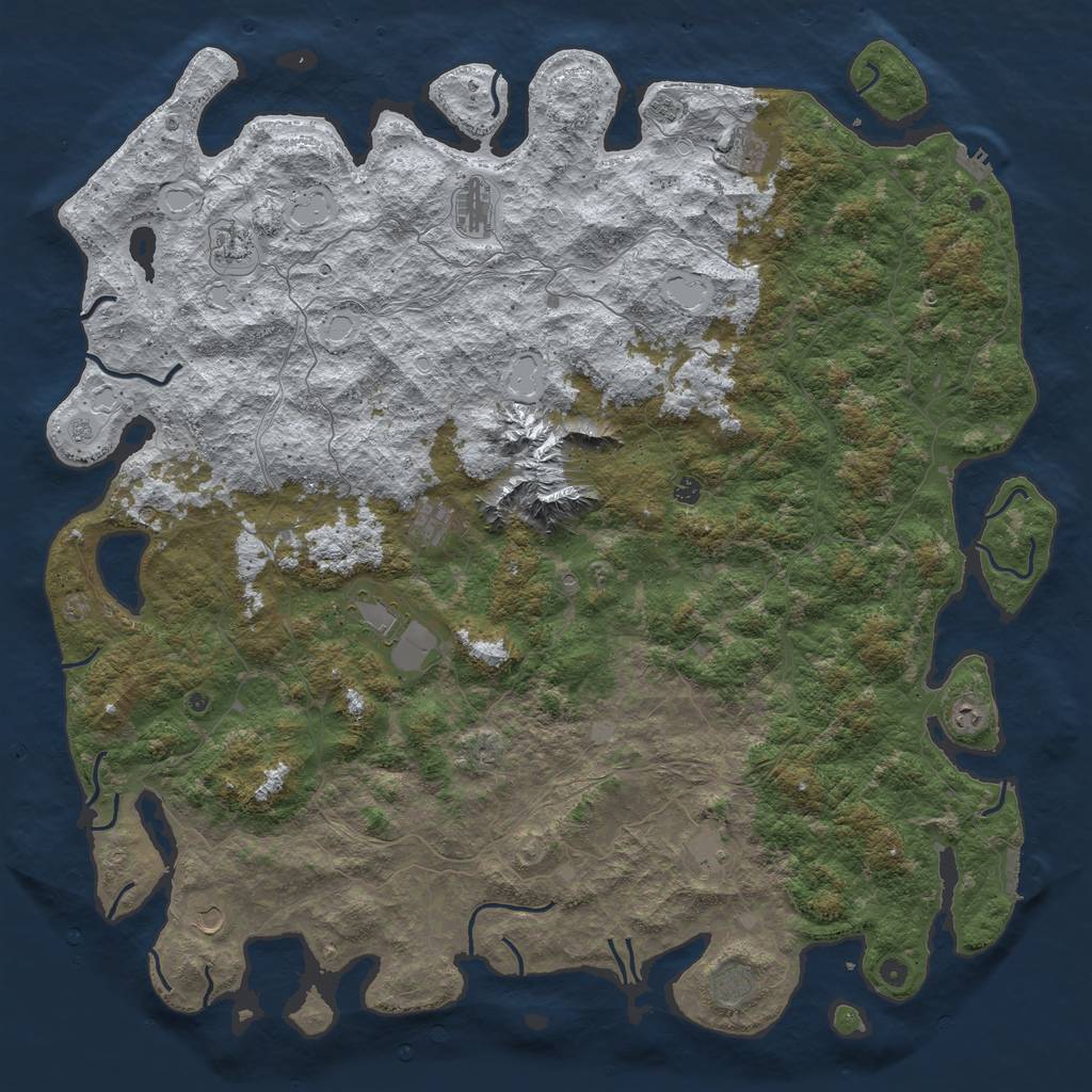 Rust Map: Procedural Map, Size: 6000, Seed: 52698, 20 Monuments