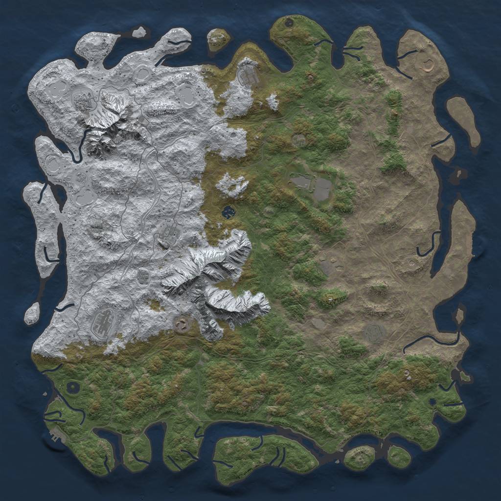 Rust Map: Procedural Map, Size: 6000, Seed: 277023, 20 Monuments