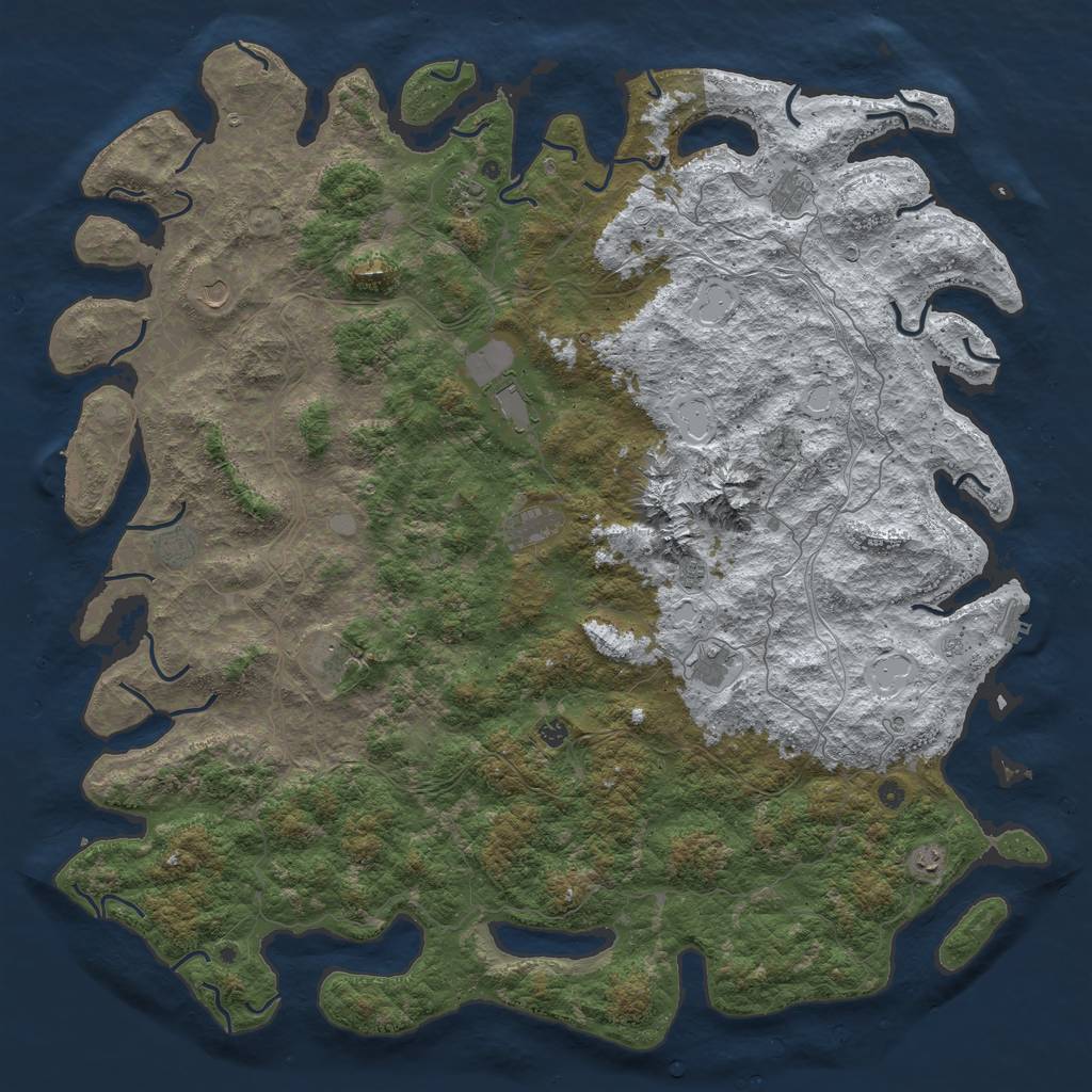 Rust Map: Procedural Map, Size: 6000, Seed: 140082, 20 Monuments