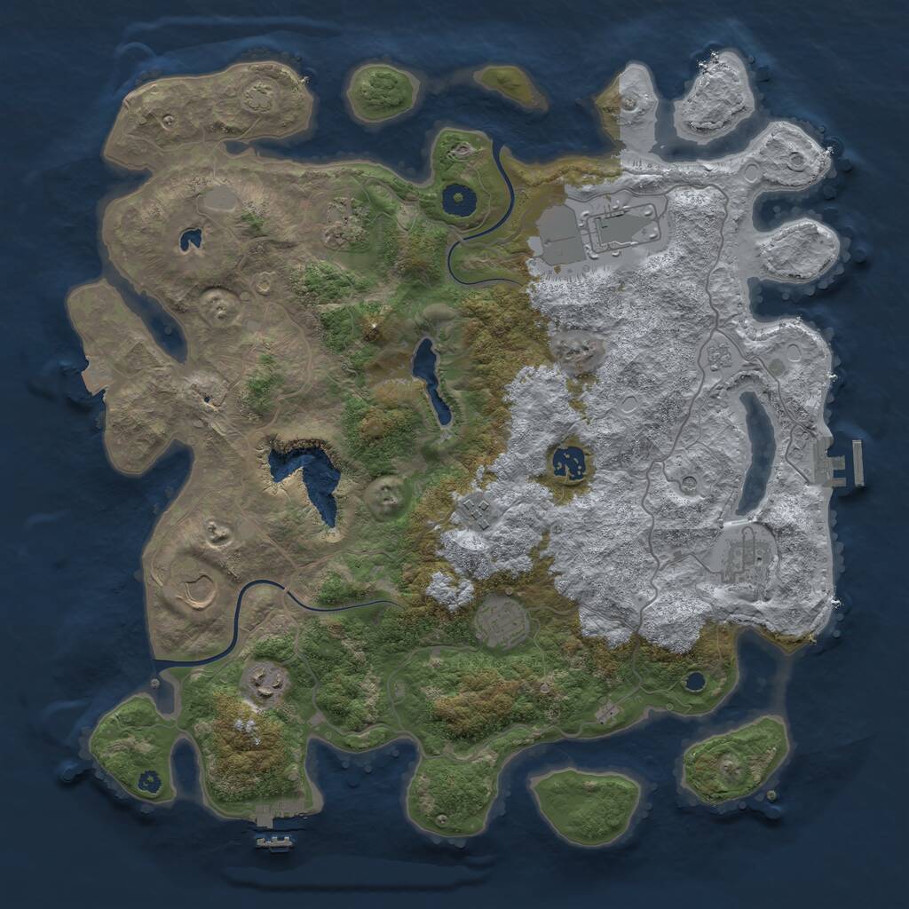 Rust Map: Procedural Map, Size: 4000, Seed: 982177, 14 Monuments