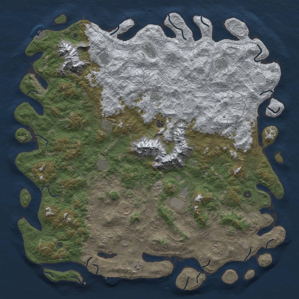 Rust Map: Procedural Map, Size: 6000, Seed: 255385, 20 Monuments