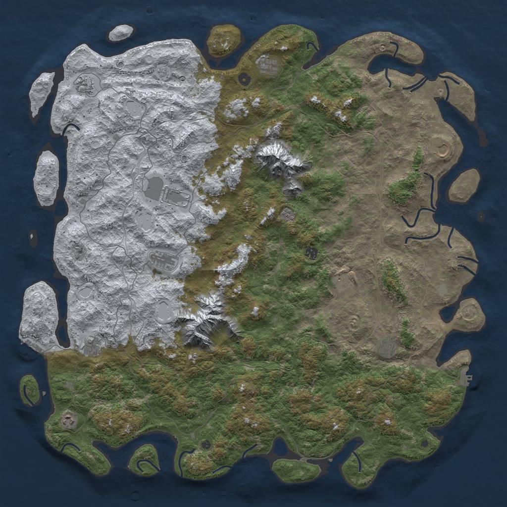 Rust Map: Procedural Map, Size: 6000, Seed: 144630, 20 Monuments