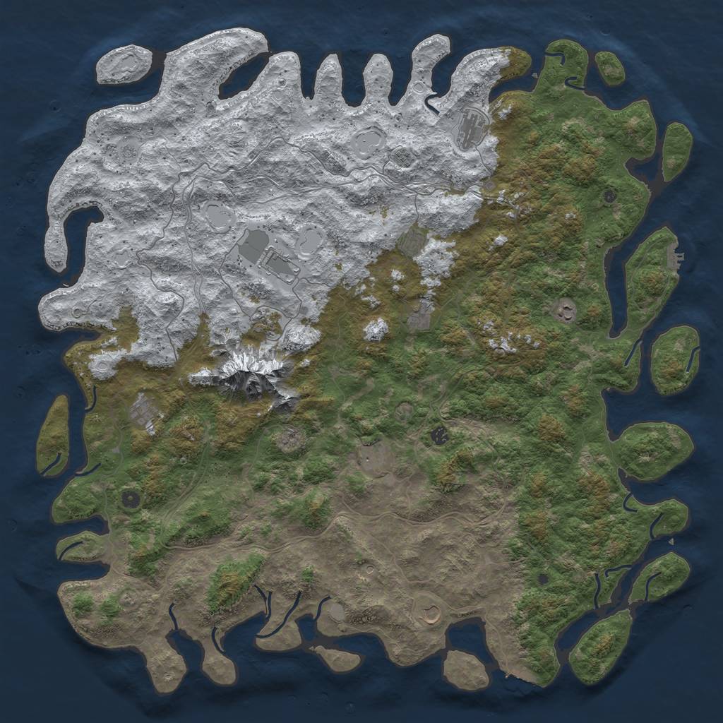 Rust Map: Procedural Map, Size: 6000, Seed: 721137, 20 Monuments