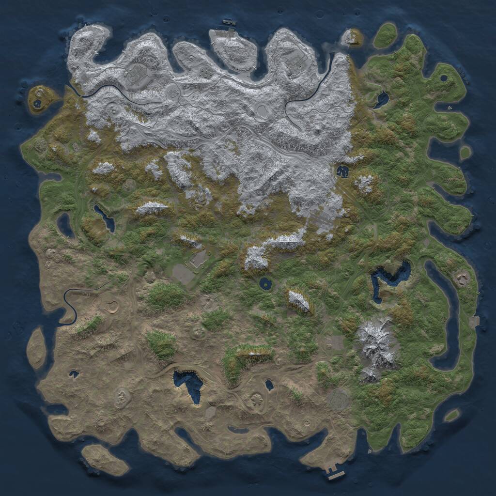 Rust Map: Procedural Map, Size: 6000, Seed: 338979, 17 Monuments