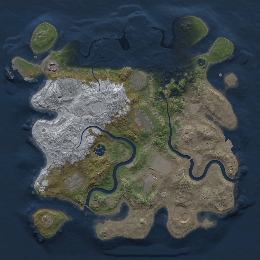 Rust Map: Procedural Map, Size: 3500, Seed: 71157, 15 Monuments