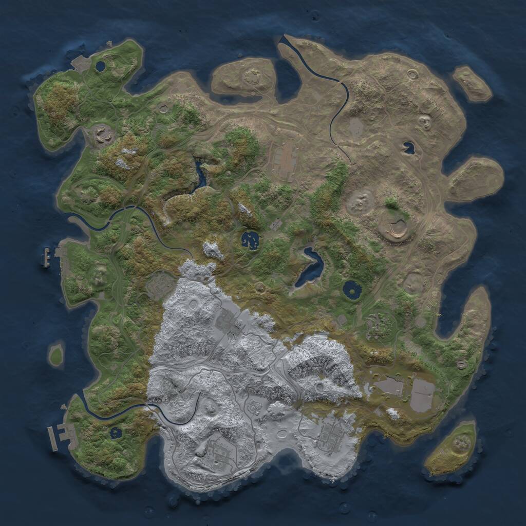 Rust Map: Procedural Map, Size: 4250, Seed: 528284675, 16 Monuments
