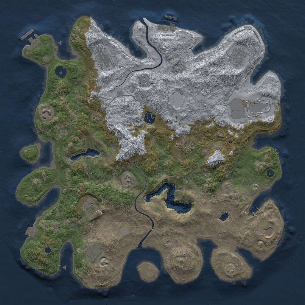 Rust Map: Procedural Map, Size: 4000, Seed: 488569678, 16 Monuments
