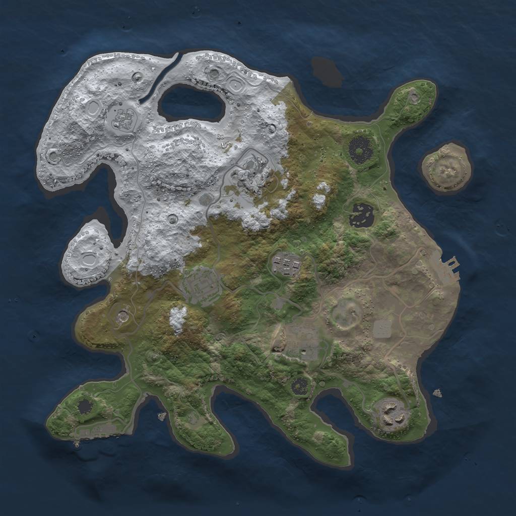 Rust Map: Procedural Map, Size: 3000, Seed: 9932, 15 Monuments