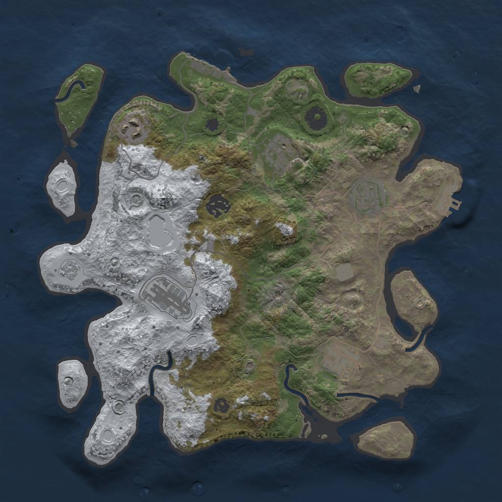 Rust Map: Procedural Map, Size: 3300, Seed: 17777, 15 Monuments