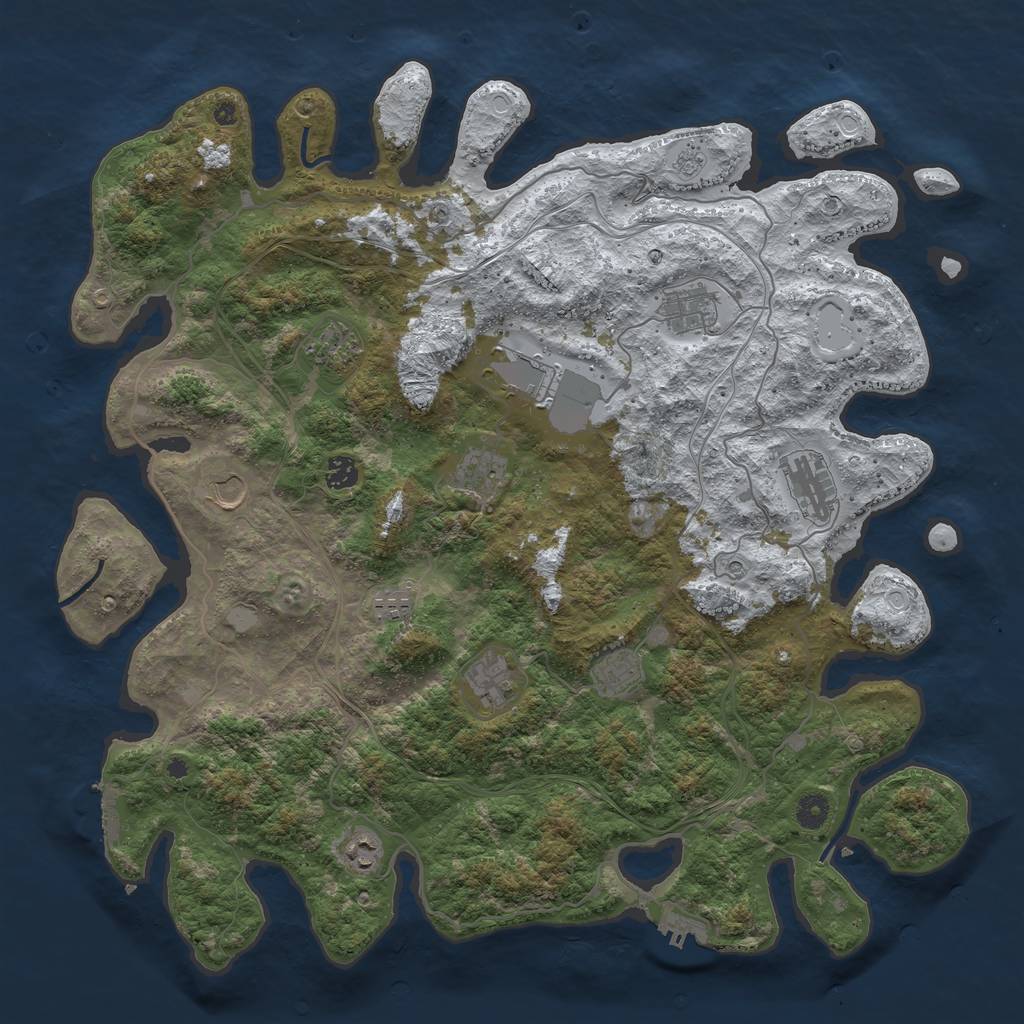 Rust Map: Procedural Map, Size: 4500, Seed: 890606709, 20 Monuments