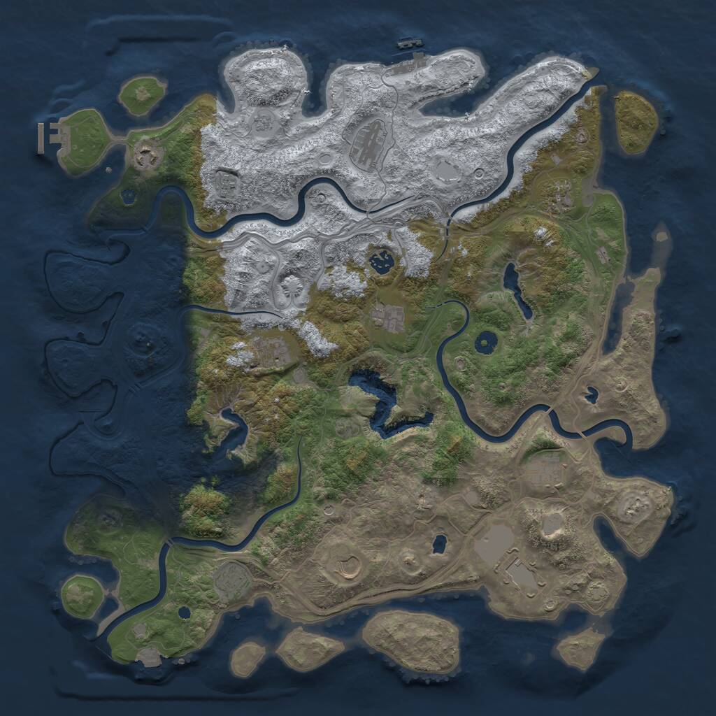 Rust Map: Procedural Map, Size: 4700, Seed: 5005, 17 Monuments