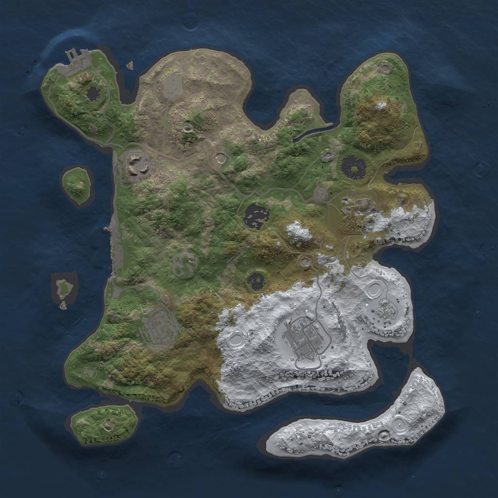 Rust Map: Procedural Map, Size: 3000, Seed: 296985147, 14 Monuments
