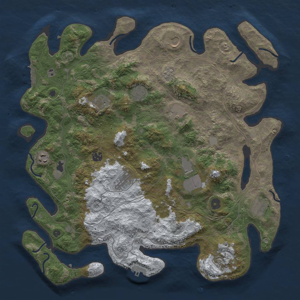 Rust Map: Procedural Map, Size: 4250, Seed: 21949787, 20 Monuments