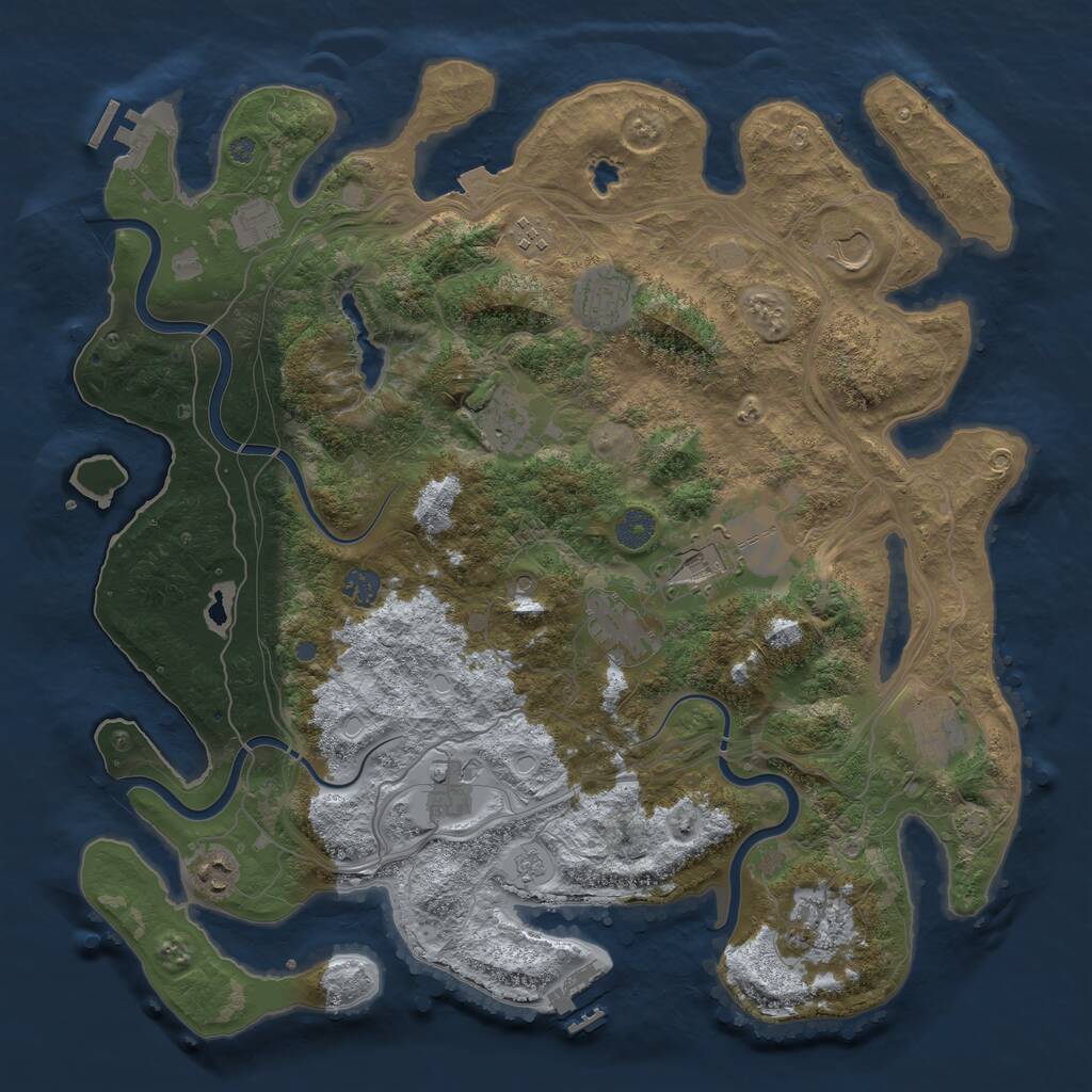 Rust Map: Procedural Map, Size: 4250, Seed: 21949787, 17 Monuments