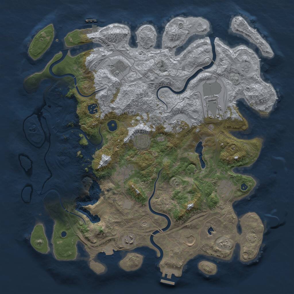 Rust Map: Procedural Map, Size: 4250, Seed: 1182848822, 16 Monuments