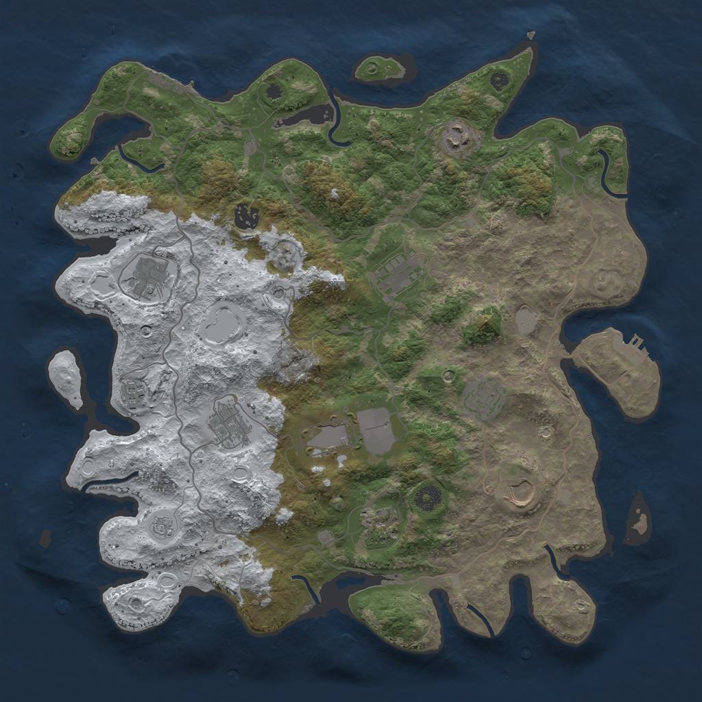 Rust Map: Procedural Map, Size: 4000, Seed: 1737346798, 19 Monuments