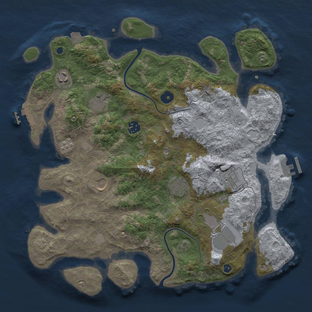 Rust Map: Procedural Map, Size: 3750, Seed: 4842208, 14 Monuments