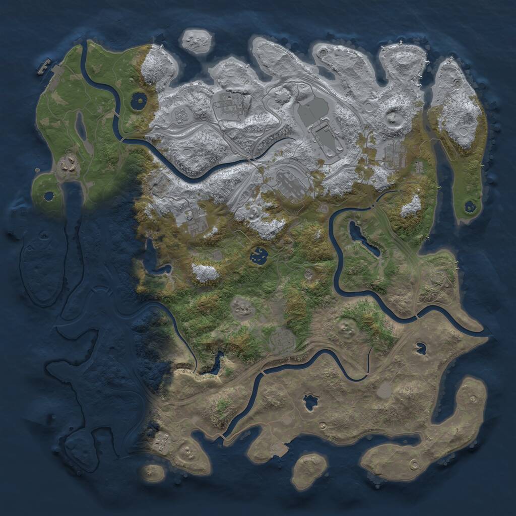 Rust Map: Procedural Map, Size: 4500, Seed: 4231414, 15 Monuments