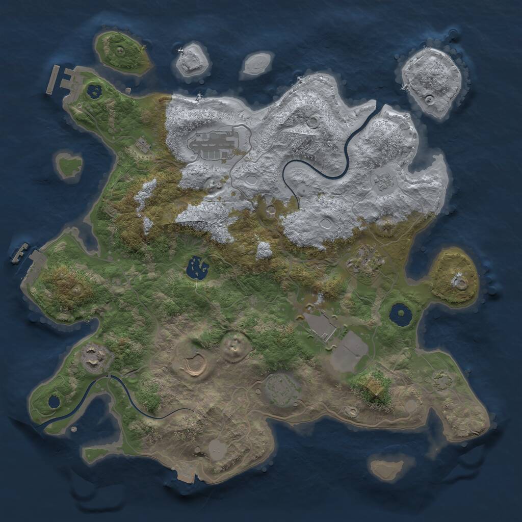 Rust Map: Procedural Map, Size: 3500, Seed: 505227783, 13 Monuments